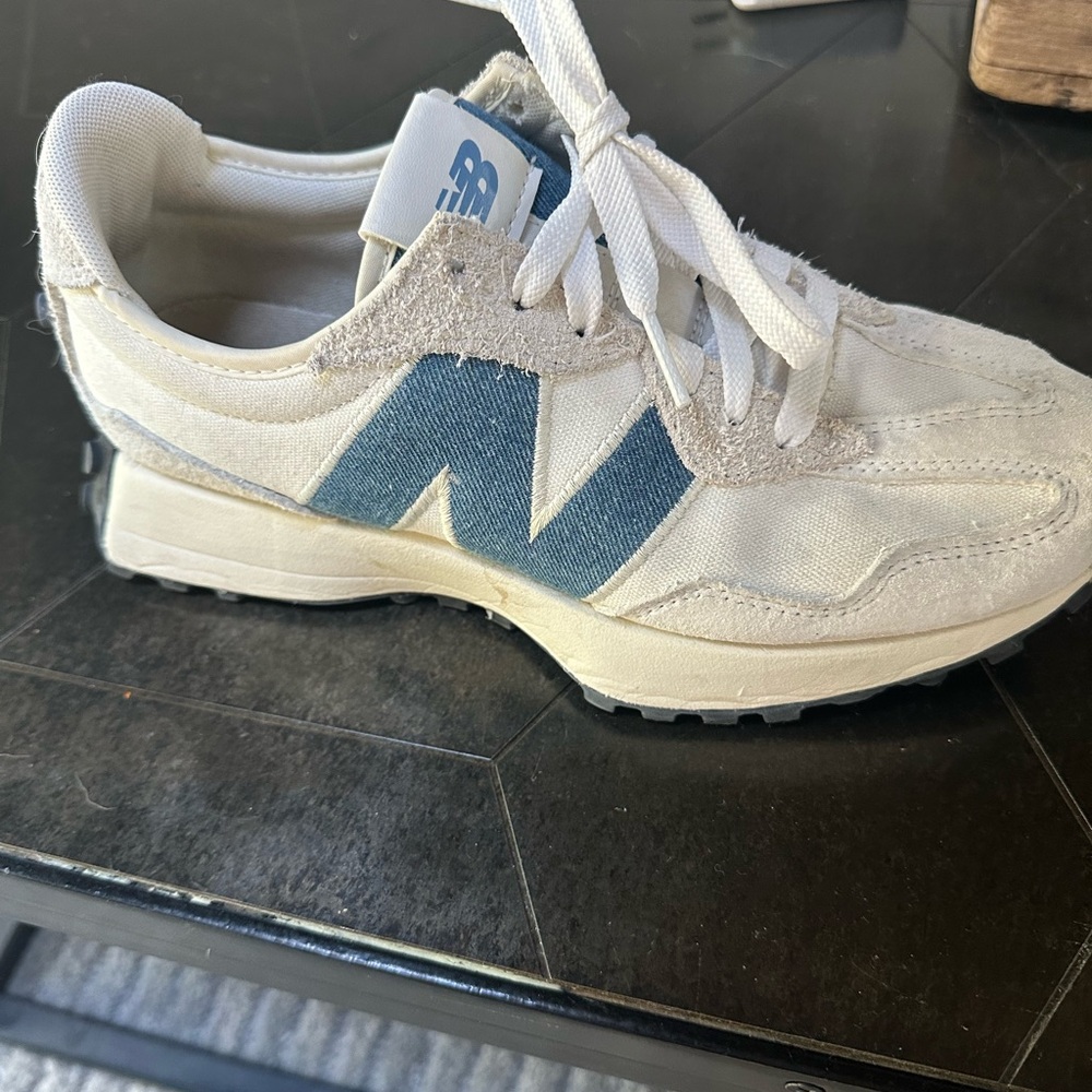 New Balance White and Blue Athletic Shoes